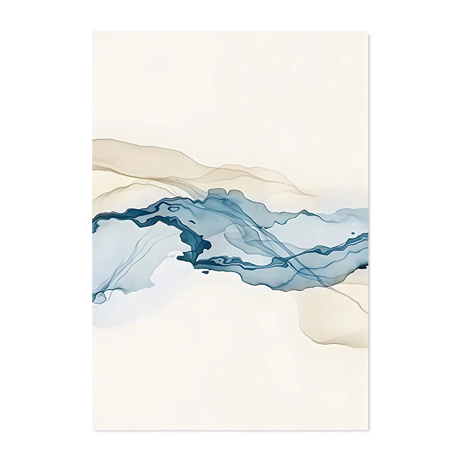 Modern Abstract Beige Blue Posters Nordic Modern Pictures Wall Art Print Canvas Painting Posters for Living Room Home Decor