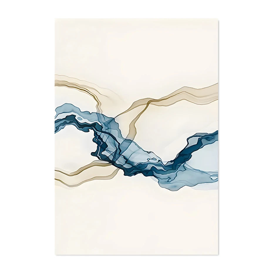 Modern Abstract Beige Blue Posters Nordic Modern Pictures Wall Art Print Canvas Painting Posters for Living Room Home Decor