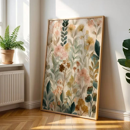 Vintage Abstract  Wildflower  Wall Art Print Canvas Painting Poster Picture For Living Room,Bedroom Home Decor