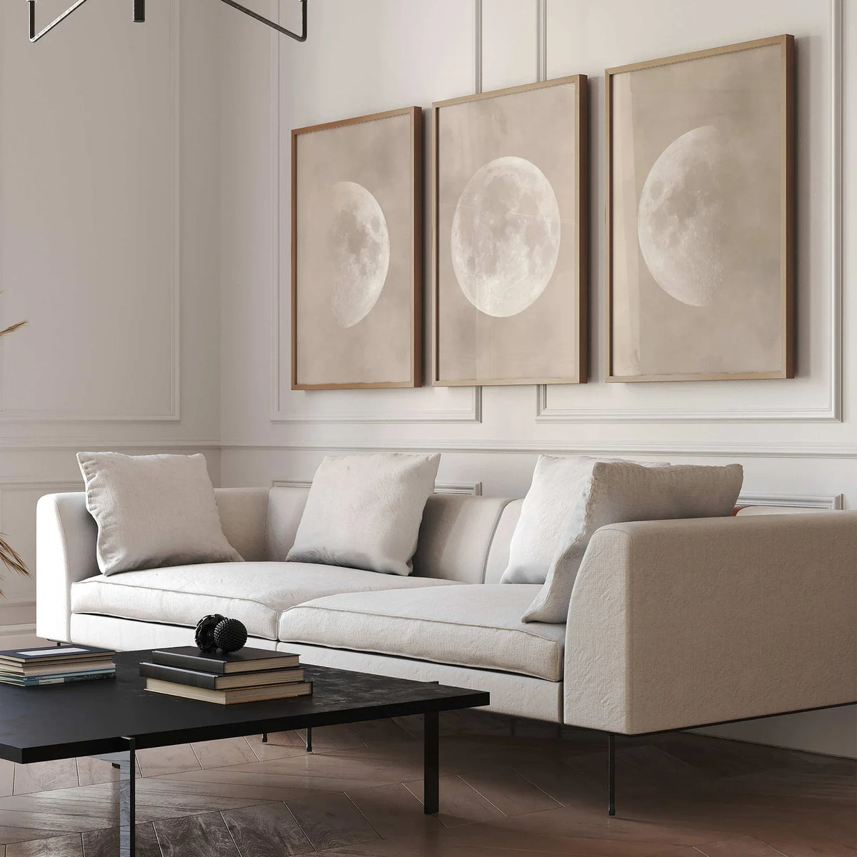 3PCS Bedroom Wall Art Moon Art Poster  Above Bed Decor  Neutral Wall Decor  White Witchy Decor  Canvas Paintings For Room Decor