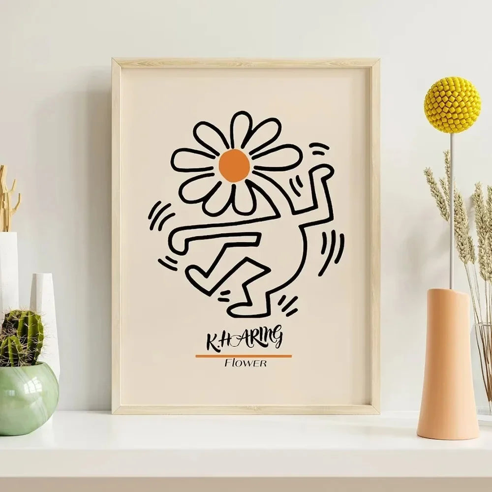 Modern Gallery Wall Art  Picasso Bauhaus Orange Exhibition Canvas Painting Posters for Living Room Home Decor  Stylish Prints