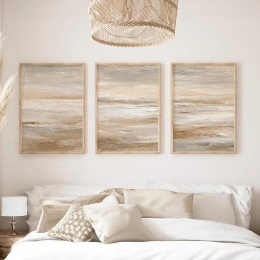 3pcs/setAbstract Art Print Set Cream Wall Art Beige Bedroom Art Stylish Minimal Abstract Art Prints Living Room Wall Art Neut