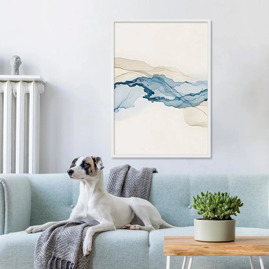 Modern Abstract Beige Blue Posters Nordic Modern Pictures Wall Art Print Canvas Painting Posters for Living Room Home Decor