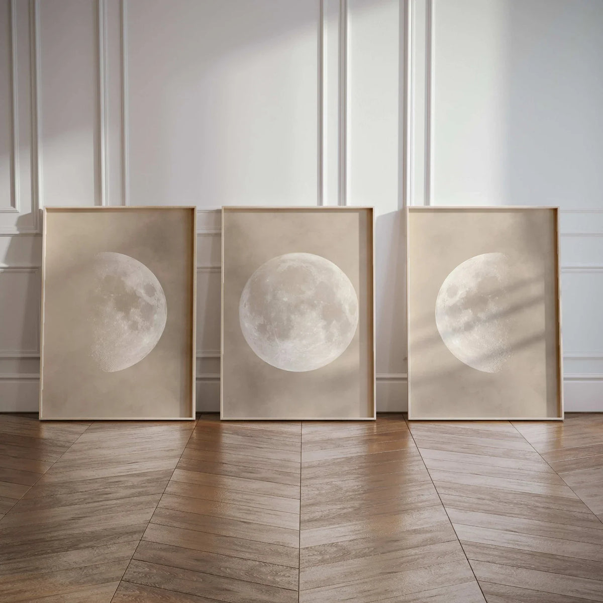 3PCS Bedroom Wall Art Moon Art Poster  Above Bed Decor  Neutral Wall Decor  White Witchy Decor  Canvas Paintings For Room Decor
