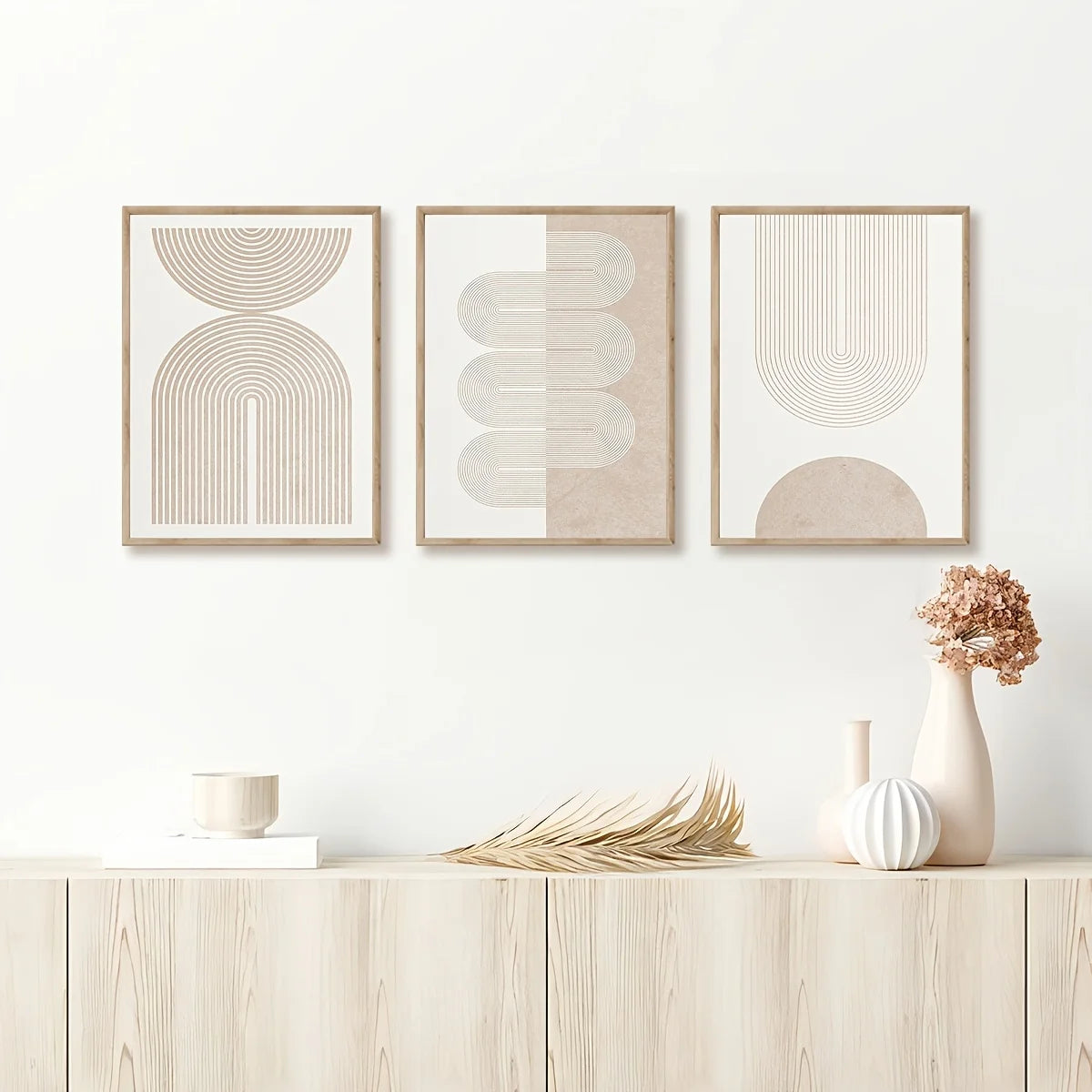 Frameless[Modern Art Decor] 3pcs Modern Retro Art Decor Canvas Wall Art Set | Unframed Ink Print, Suitable for Home Office, Livi